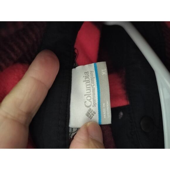 3365) Columbia Women Benton Spring Fleece Red Check Print Jacket Size XL - Picture 8 of 10